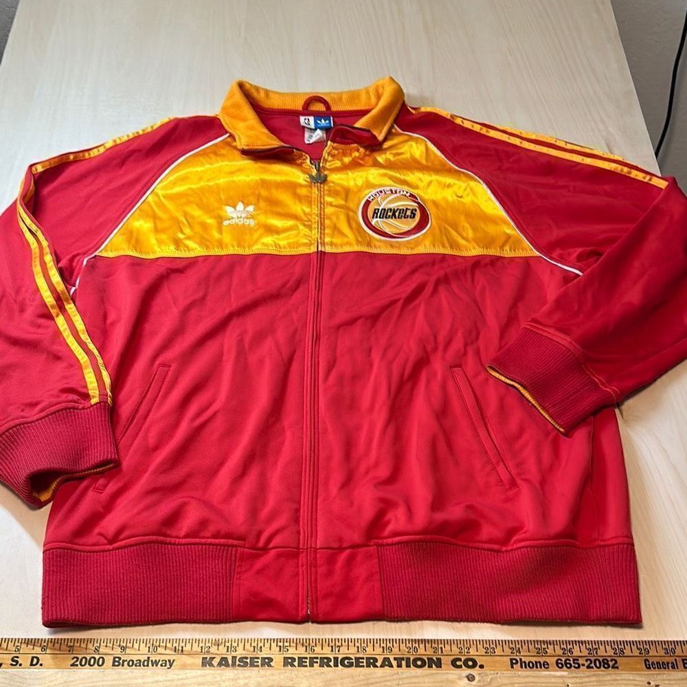 Vintage Adidas HOUSTON ROCKETS NBA World Champions Warm-Up Jacket - Size 2XL Ful